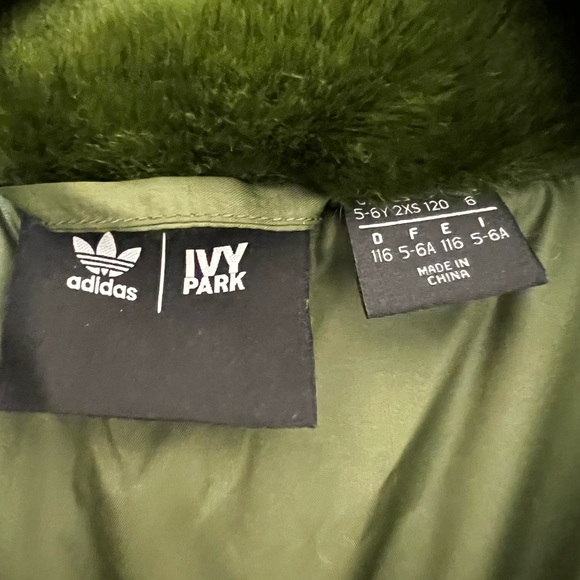 Adidas Ivy Park Beyonce Unisex Kids Sz 5/6/2XS Faux Fur Camouflage Jacket Coat - Picture 8 of 14